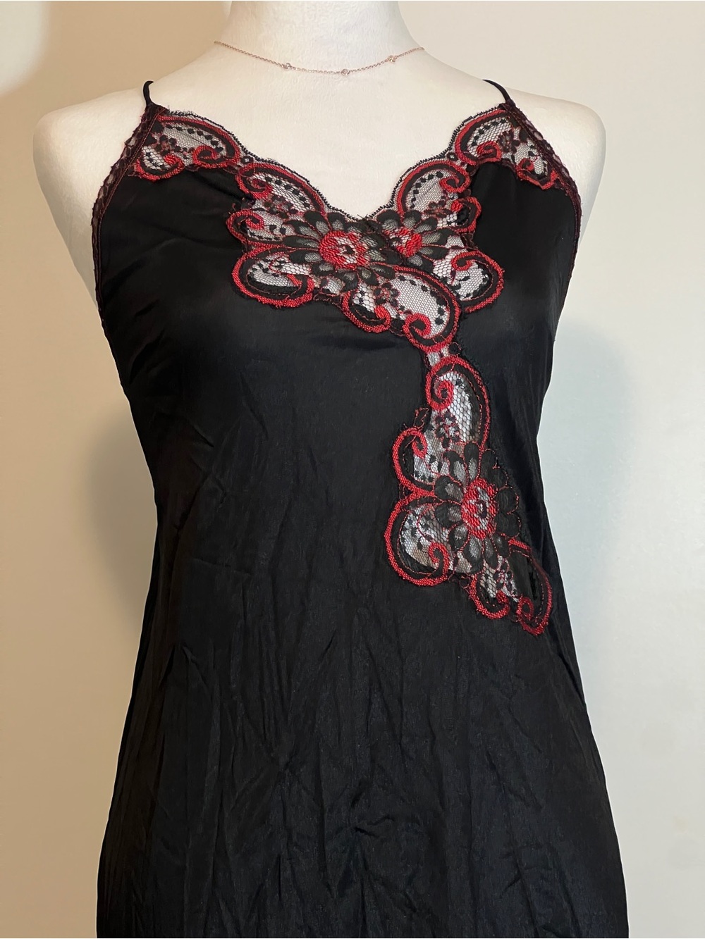 Vintage 80s 90s Undercover Wear Maxi Gown Slip Dress Nightgown Asymmetrical Hem